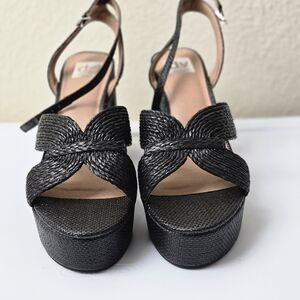 Dolce Vita Black Woven Platform Heels